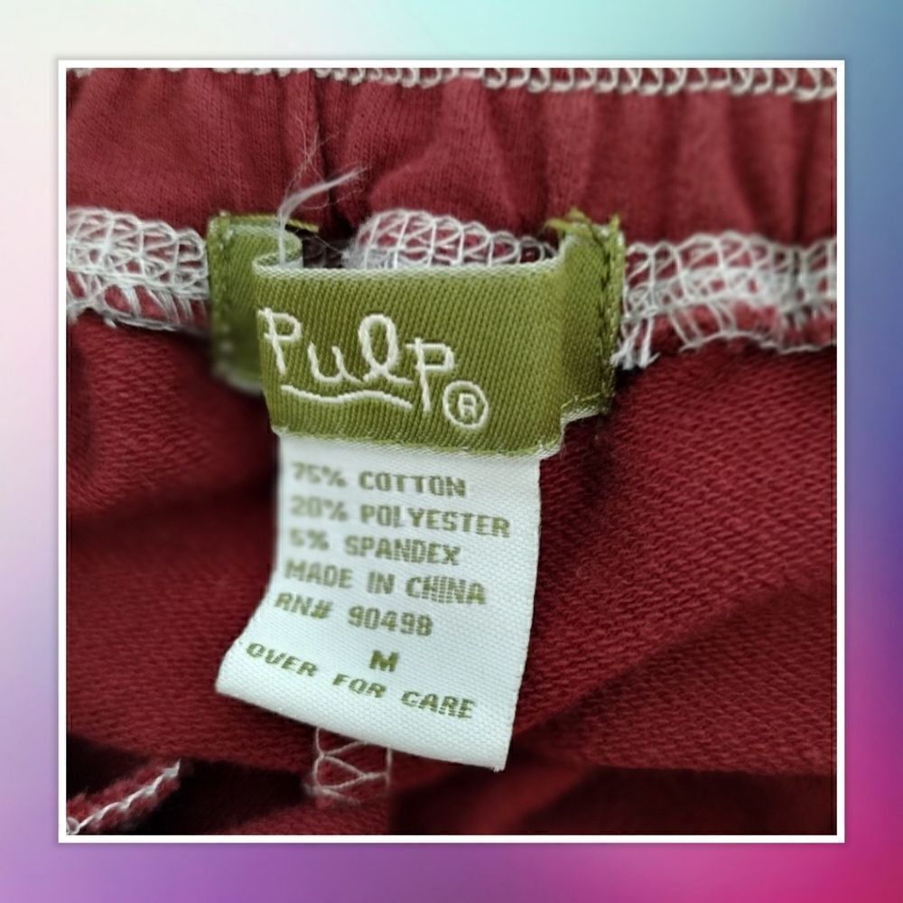 Pulp Cotton Comfy Capris Drawstring Waist And Length Size Medium - Picture 5 of 5